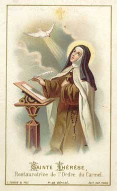 Image de Thérèse d'Avila reçue le jour de sa première communion