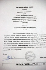 Première page du procès