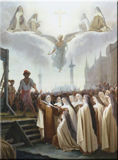 Tableau des Carmélites de Compiègne à l'échafaud